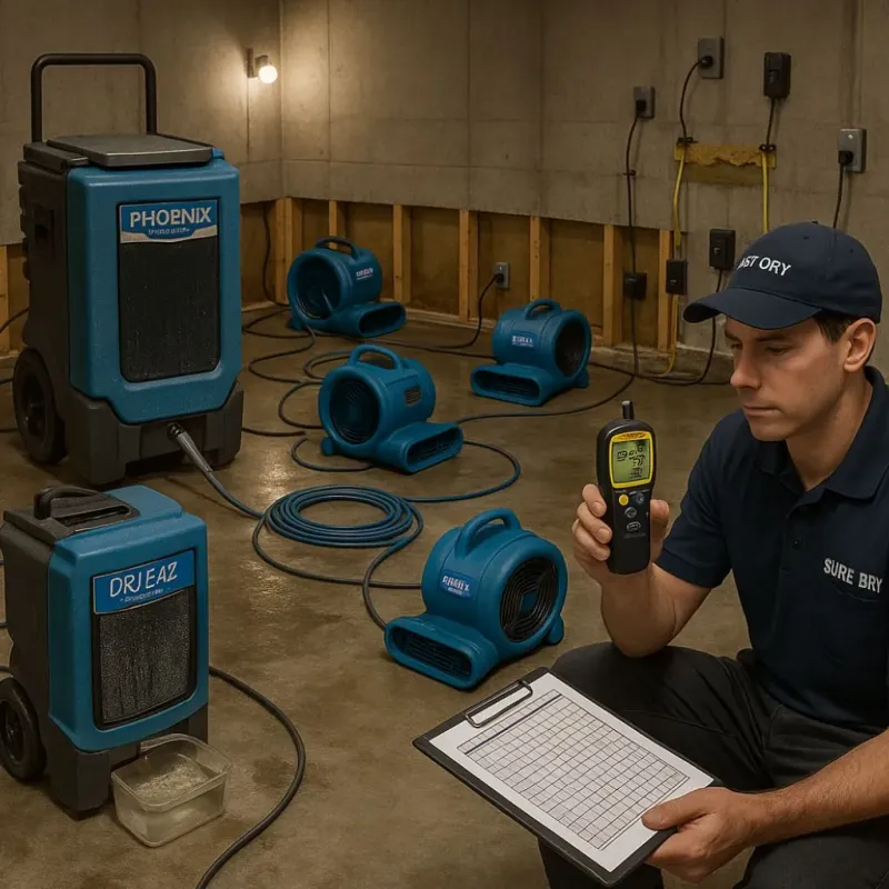 Structural Drying and Dehumidification process in Head of the Harbor, NY